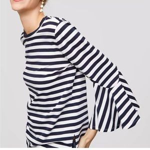 EUC Loft Knit Striped Bell-Sleeve Top Size XL